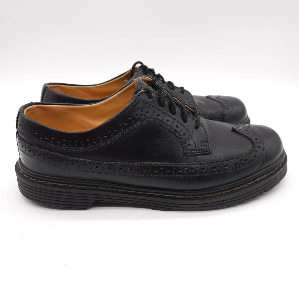 Vintage Skechers (Mens 10.5) Leather‎ Upper Dress Shoes Black Wingtip Oxfords